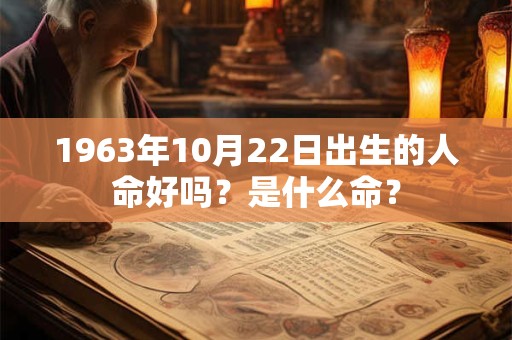 1963年10月22日出生的人命好吗？是什么命？