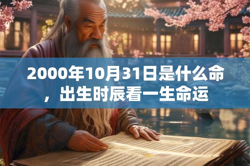 2000年10月31日是什么命，出生时辰看一生命运