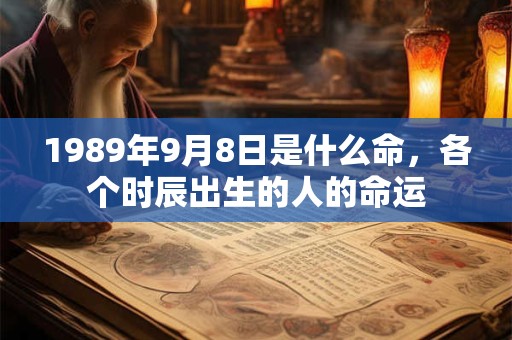 1989年9月8日是什么命，各个时辰出生的人的命运