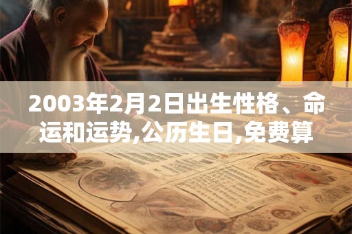 2003年2月2日出生性格、命运和运势,公历生日,免费算命