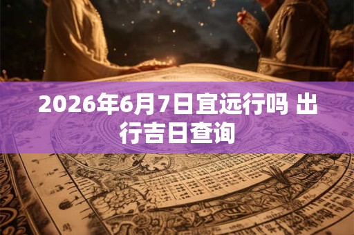 2026年6月7日宜远行吗 出行吉日查询