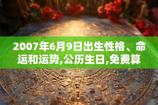 2007年6月9日出生性格、命运和运势,公历生日,免费算命