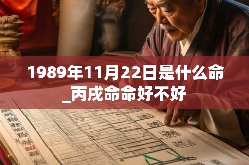 1989年11月22日是什么命_丙戌命命好不好