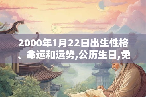2000年1月22日出生性格、命运和运势,公历生日,免费算命