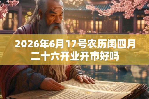 2026年6月17号农历闰四月二十六开业开市好吗 2026年6月17号农历闰四月二十六开业开市好吗