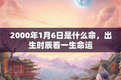 2000年1月6日是什么命，出生时辰看一生命运