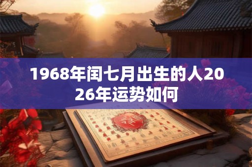 1968年闰七月出生的人2026年运势如何