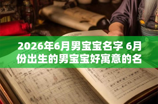 2026年6月男宝宝名字 6月份出生的男宝宝好寓意的名字