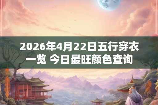 2026年4月22日五行穿衣一览 今日最旺颜色查询 2026年4月22日五行穿衣一览 今日最旺颜色查询