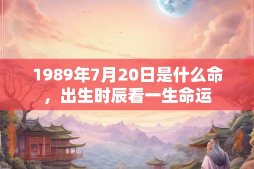 1989年7月20日是什么命，出生时辰看一生命运