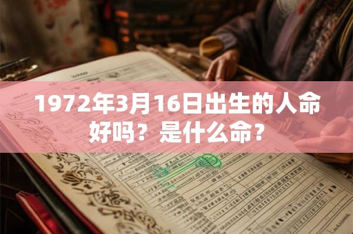 1972年3月16日出生的人命好吗？是什么命？