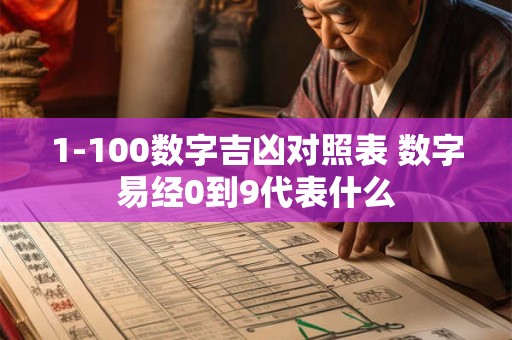 1-100数字吉凶对照表 数字易经0到9代表什么 1-100数字吉凶对照表 数字易经0到9代表什么