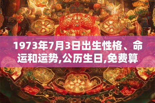 1973年7月3日出生性格、命运和运势,公历生日,免费算命