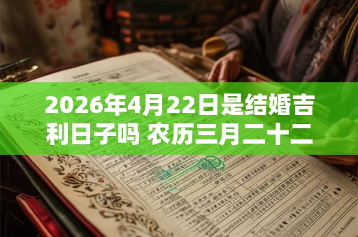 2026年4月22日是结婚吉利日子吗 农历三月二十二举办婚礼怎么样