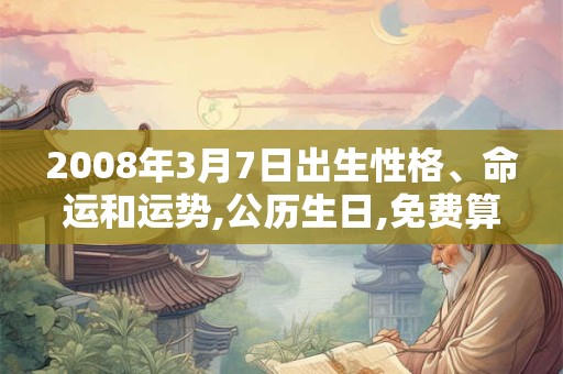 2008年3月7日出生性格、命运和运势,公历生日,免费算命