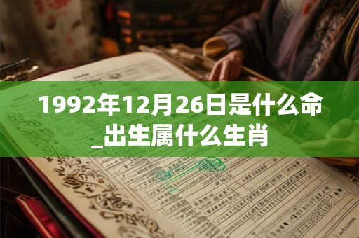 1992年12月26日是什么命_出生属什么生肖