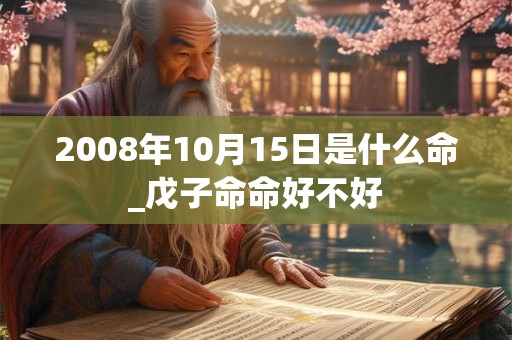 2008年10月15日是什么命_戊子命命好不好 2008年10月15日是什么命_戊子命命好不好