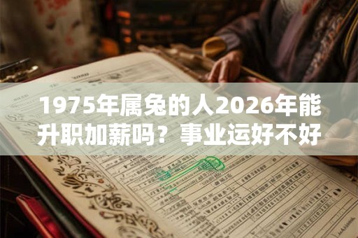 1975年属兔的人2026年能升职加薪吗?事业运好不好? 1975年属兔的人2026年能升职加薪吗?事业运好不好?