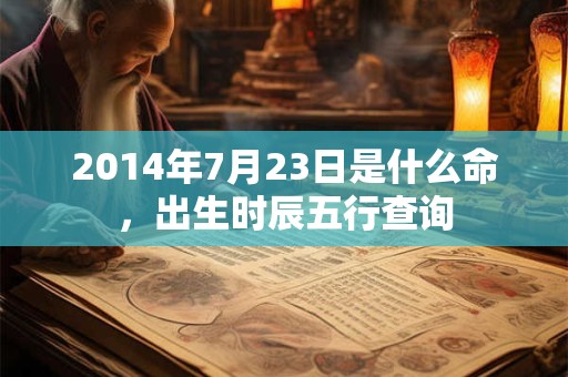 2014年7月23日是什么命,出生时辰五行查询 2014年7月23日是什么命,出生时辰五行查询