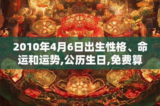 2010年4月6日出生性格、命运和运势,公历生日,免费算命