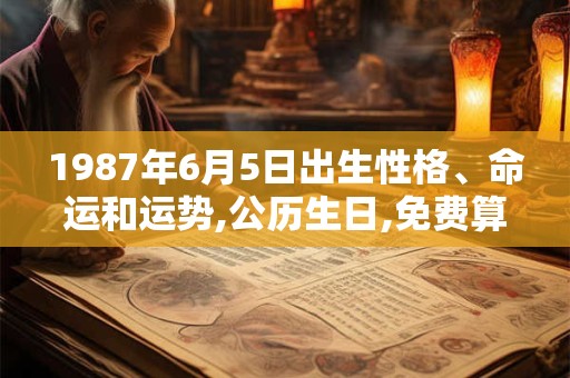 1987年6月5日出生性格、命运和运势,公历生日,免费算命 1987年6月5日出生性格、命运和运势,公历生日,免费算命