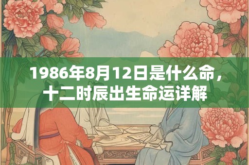 1986年8月12日是什么命，十二时辰出生命运详解