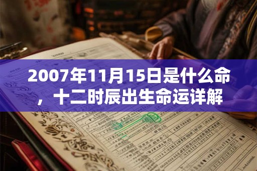 2007年11月15日是什么命，十二时辰出生命运详解