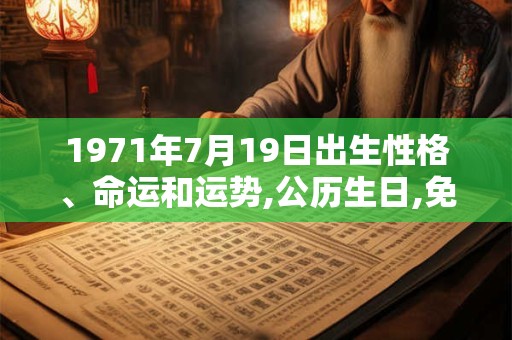 1971年7月19日出生性格、命运和运势,公历生日,免费算命 1971年7月19日出生性格、命运和运势,公历生日,免费算命