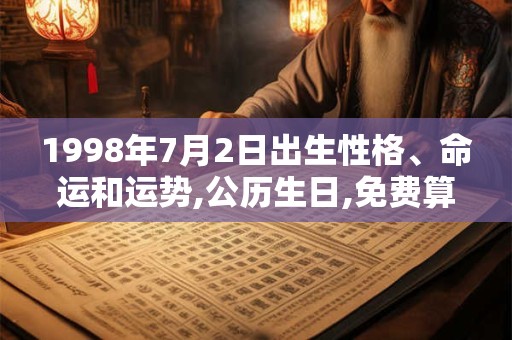 1998年7月2日出生性格、命运和运势,公历生日,免费算命 1998年7月2日出生性格、命运和运势,公历生日,免费算命