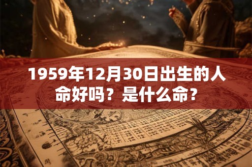 1959年12月30日出生的人命好吗?是什么命? 1959年12月30日出生的人命好吗?是什么命?