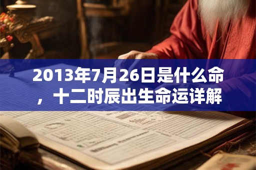 2013年7月26日是什么命，十二时辰出生命运详解