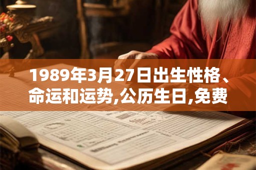1989年3月27日出生性格、命运和运势,公历生日,免费算命