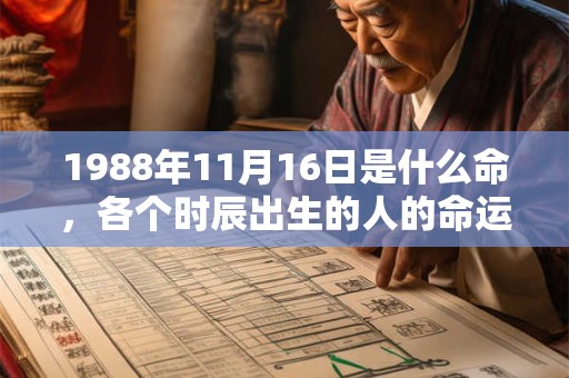 1988年11月16日是什么命，各个时辰出生的人的命运