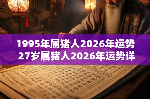 1995年属猪人2026年运势 27岁属猪人2026年运势详解