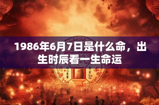 1986年6月7日是什么命，出生时辰看一生命运