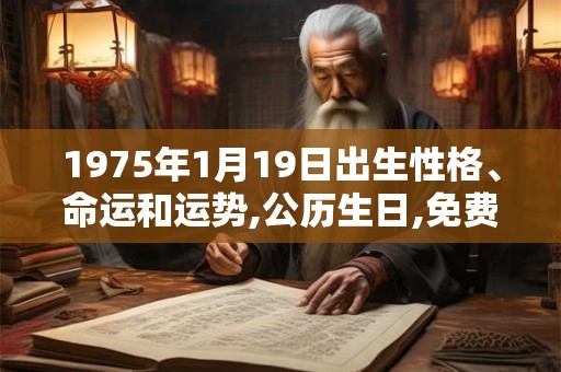 1975年1月19日出生性格、命运和运势,公历生日,免费算命