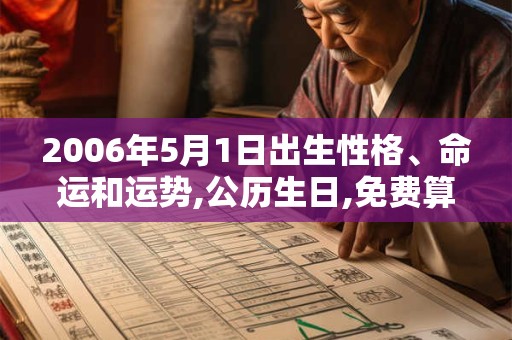 2006年5月1日出生性格、命运和运势,公历生日,免费算命