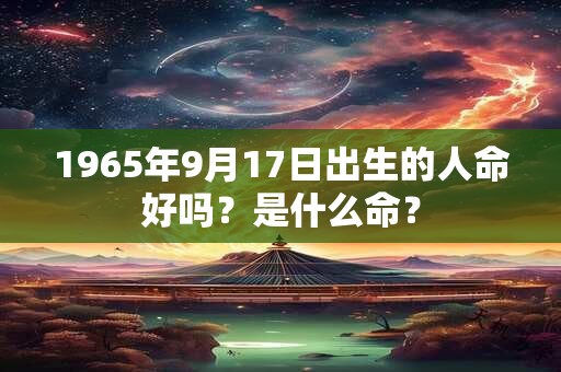 1965年9月17日出生的人命好吗？是什么命？