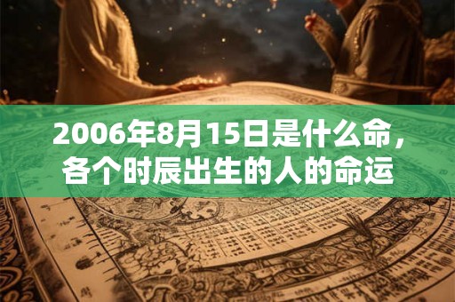 2006年8月15日是什么命,各个时辰出生的人的命运 2006年8月15日是什么命,各个时辰出生的人的命运