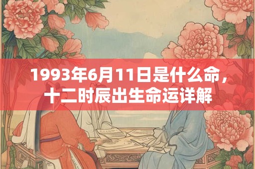 1993年6月11日是什么命，十二时辰出生命运详解