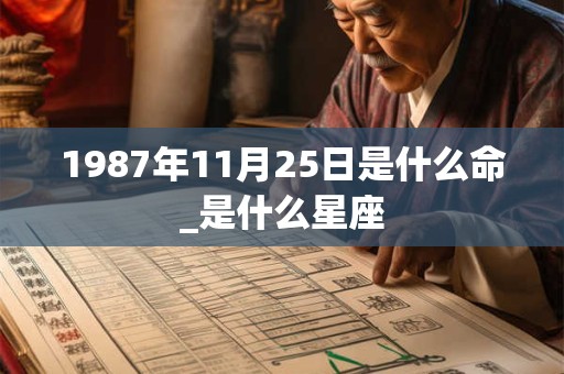 1987年11月25日是什么命_是什么星座
