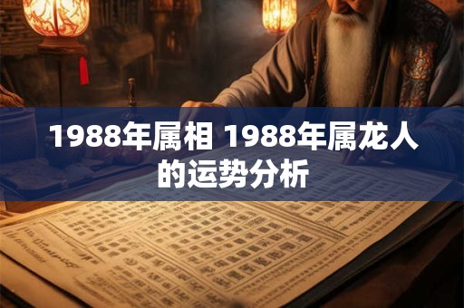 1988年属相 1988年属龙人的运势分析