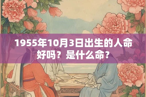 1955年10月3日出生的人命好吗？是什么命？
