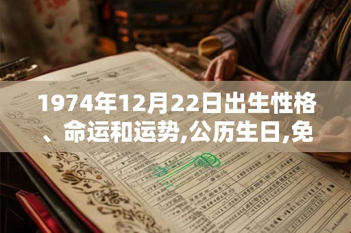 1974年12月22日出生性格、命运和运势,公历生日,免费算命