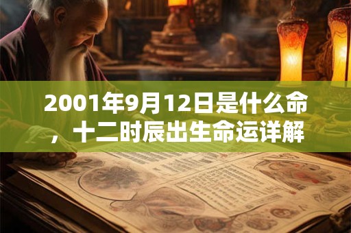 2001年9月12日是什么命，十二时辰出生命运详解