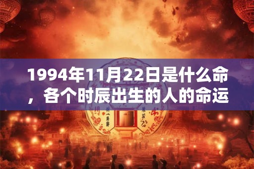 1994年11月22日是什么命,各个时辰出生的人的命运 1994年11月22日是什么命,各个时辰出生的人的命运