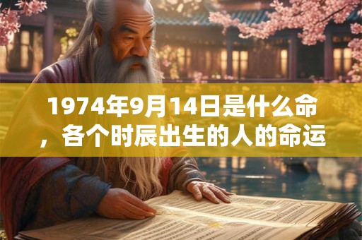 1974年9月14日是什么命,各个时辰出生的人的命运 1974年9月14日是什么命,各个时辰出生的人的命运