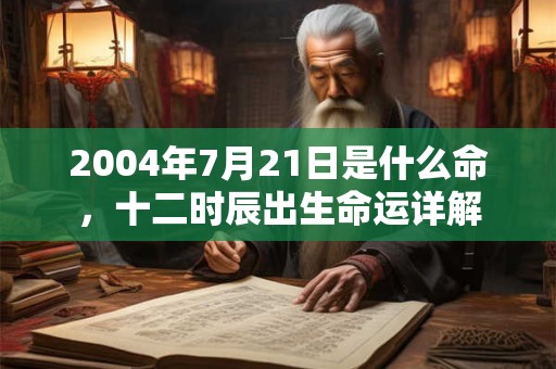 2004年7月21日是什么命，十二时辰出生命运详解
