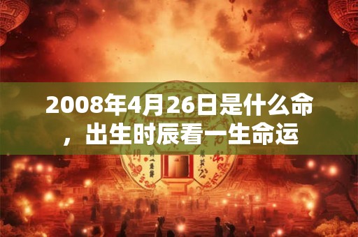 2008年4月26日是什么命，出生时辰看一生命运