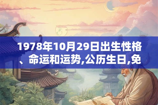 1978年10月29日出生性格、命运和运势,公历生日,免费算命